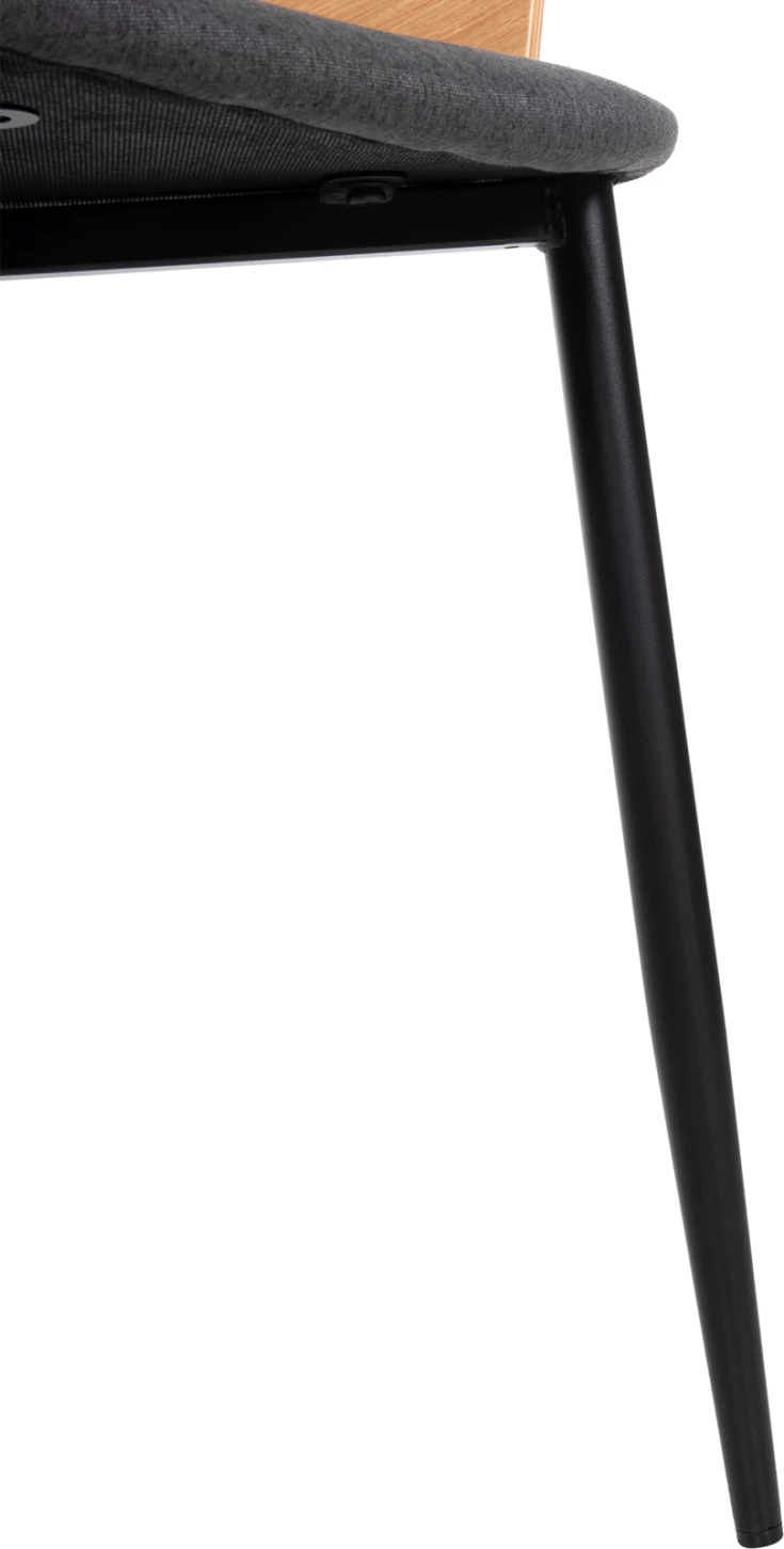 Karrige ngrënieje VELP FH9616.02 dru, ngjyrë natyrale-gri, këmbë metali të zeza, 55,5x50x79H cm, set prej 2 copë