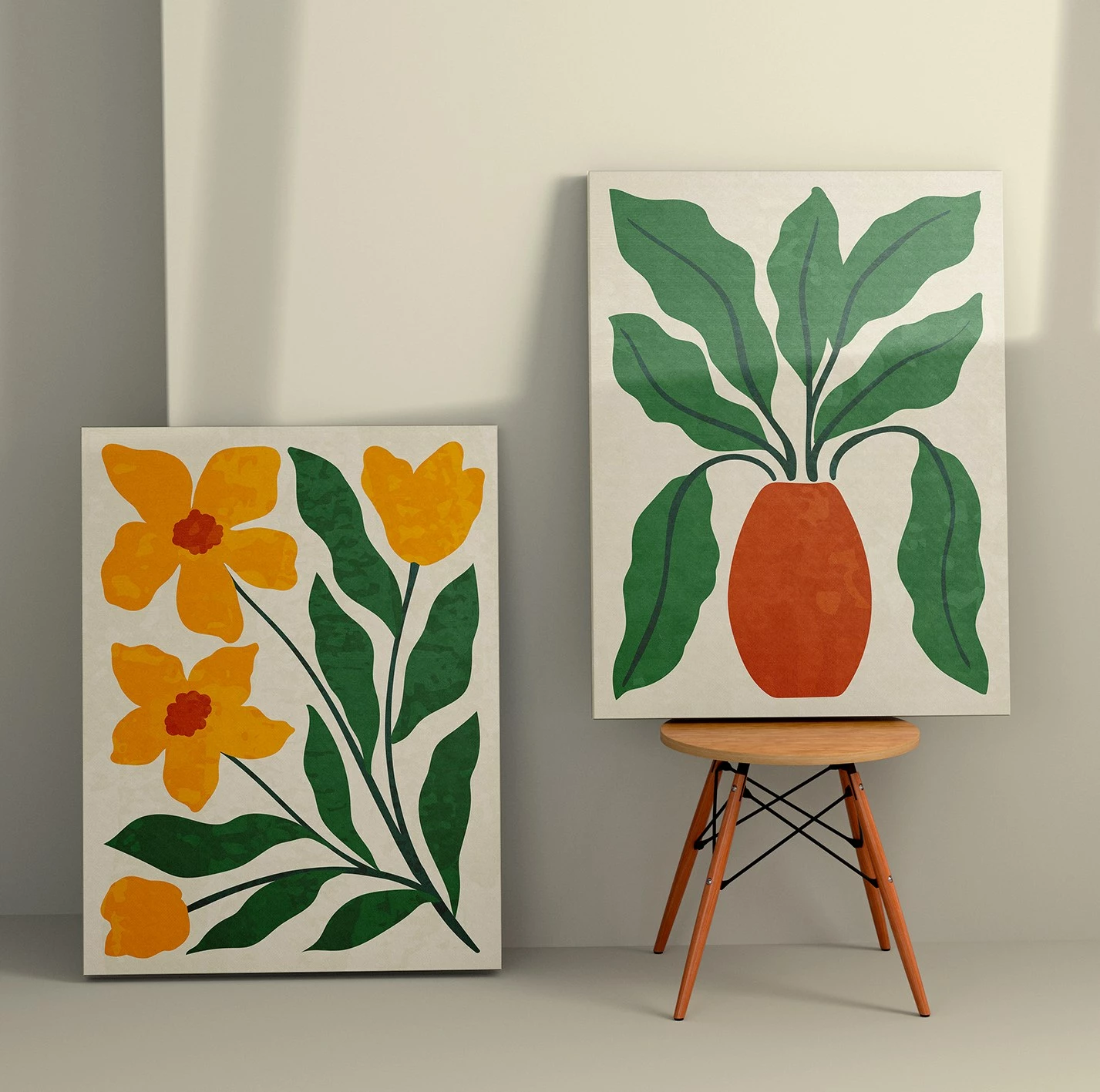 Pikturë dekorative në kanavacë (2 copë), Wallity, 2KNV4387, 50x70cm