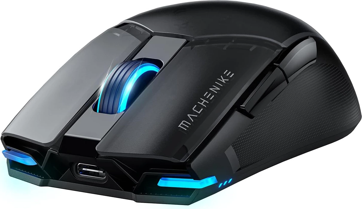 Maus gaming wireless Machenike M7 Pro, PAW3395, 26000 DPI, 74g, RGB, USB-C, zi