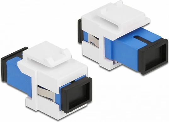 Modul Keystone DeLOCK SC Simplex femër-në-femër, i rrafshët, blu/bardhë