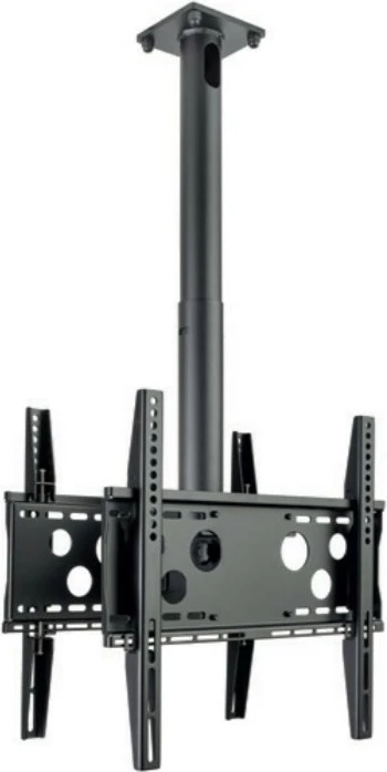 Mbajtës tavani për dy ekrane HAGOR HA DH Duo S, 32-50 inç, rregullim lartësie, ngjyrë e zezë