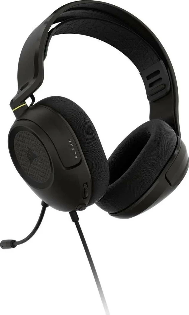 Kufje Corsair HS35 Stereo V3, me kabllo 3.5mm, Dolby Atmos, mikrofon i heqshëm, të zeza