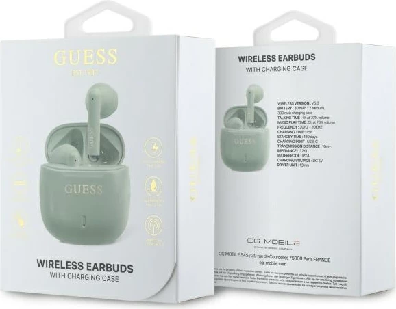 Kufje Bluetooth Guess GUTWSJ14ESGN TWS me dokim, e gjelbër