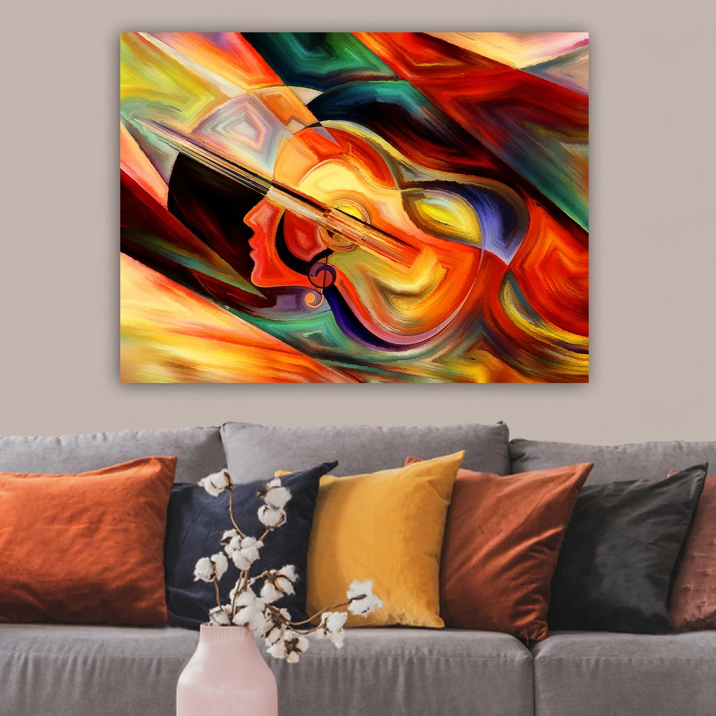 Pikturë dekorative në kanavacë, shumëngjyrëshe, 70x100cm, kornizë druri 3cm