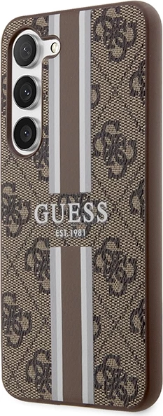 Mbështjellës Guess 4G Printed Stripe për Samsung Galaxy S23 S911, Kafe