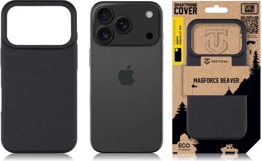 Mbështjellës silikoni Tactical Beaver për iPhone 17 Pro Max, anti-shok, Asphalt