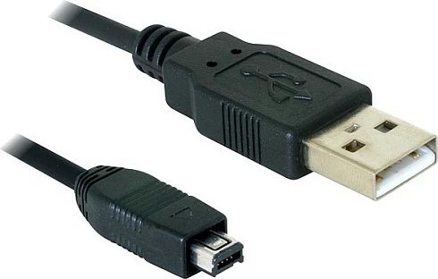 Kabllo USB 2.0 DeLOCK, USB-A në USB-B mini 4-pin Hirose, 1.5m, e zezë