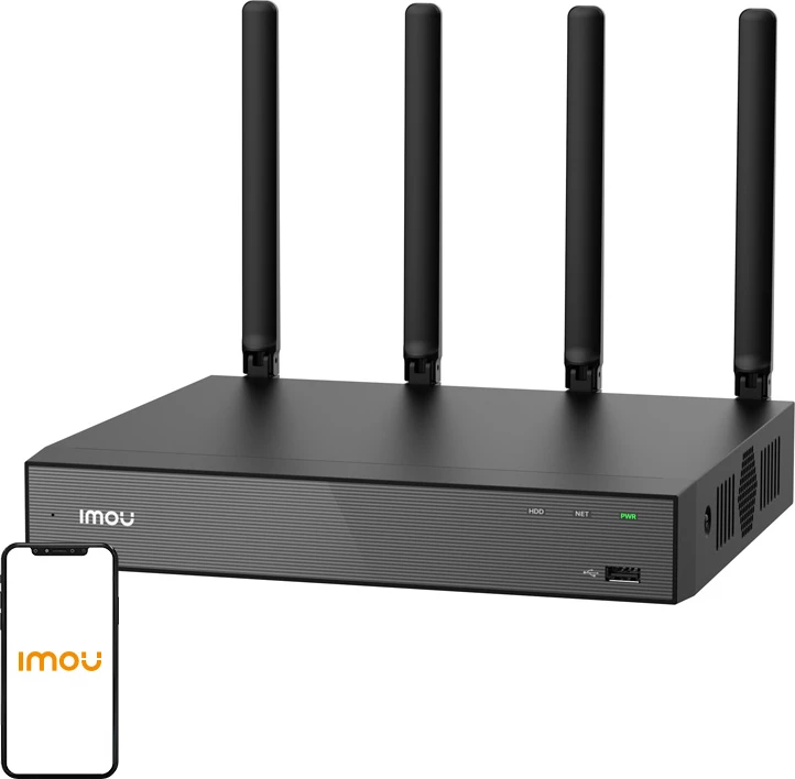 Regjistrues video në rrjet (NVR) IMOU N118W (NVR-N118W-8A0E) 18-kanal, Wi‑Fi 6 dual-band, 4K HDMI, deri 16TB SATA, zi