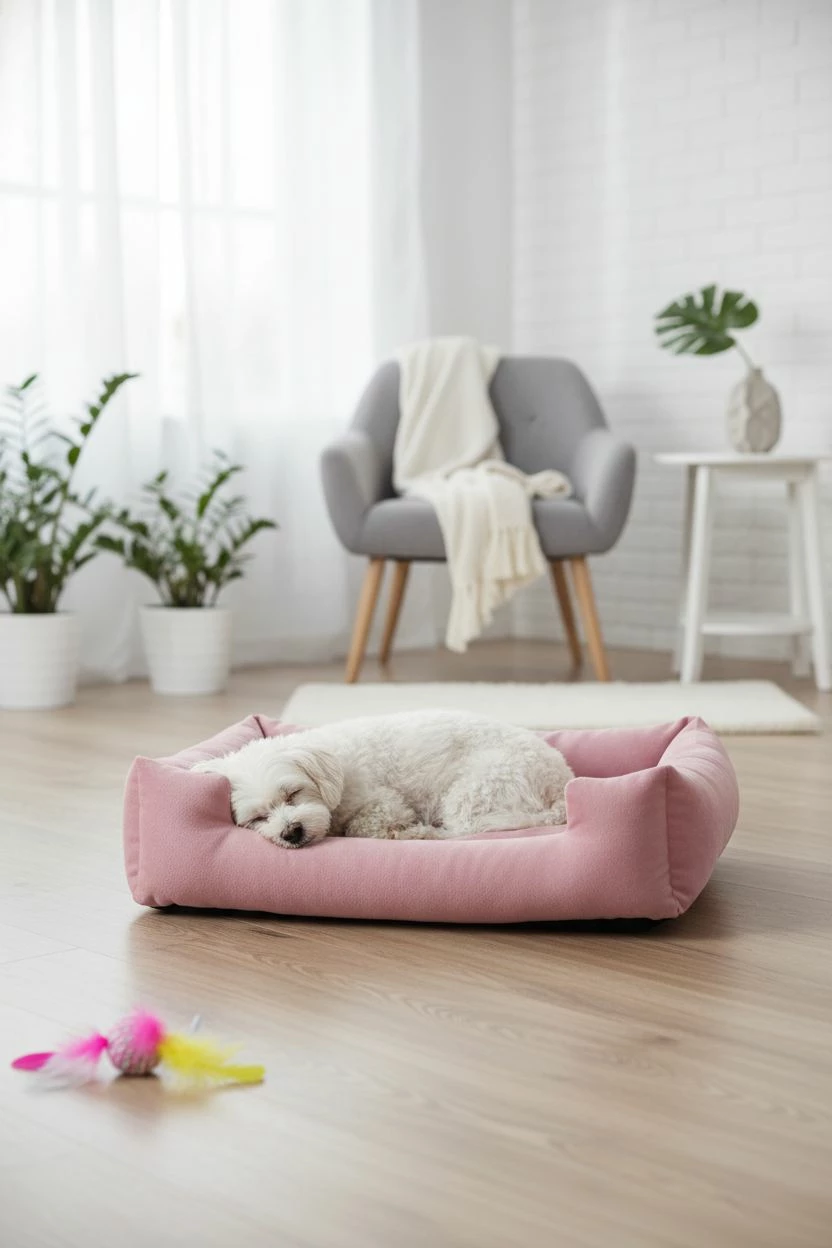 Shtrat për kafshë shtëpiake, rozë, Kare S, Paws & Whiskers