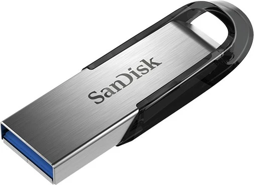 Pendrive SanDisk Ultra Flair, 128GB, USB 3.0, Zi/Argjendtë