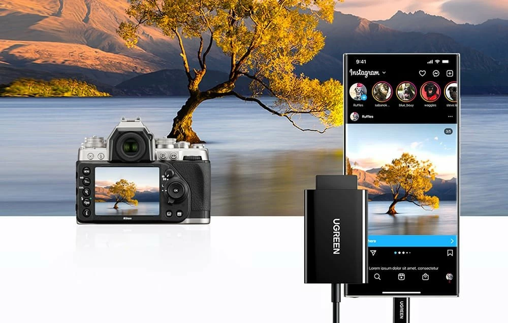 Lexues kartelash USB-C 2-n-1 Ugreen CM265 USB 3.0 5Gbps, SD/Micro SD, zi