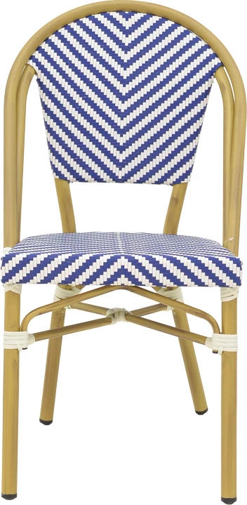 Karrige Uarmin, alumini, tekstilene, ngjyrë natyrale, blu dhe bardhë, 46x57x85cm, 12 copë