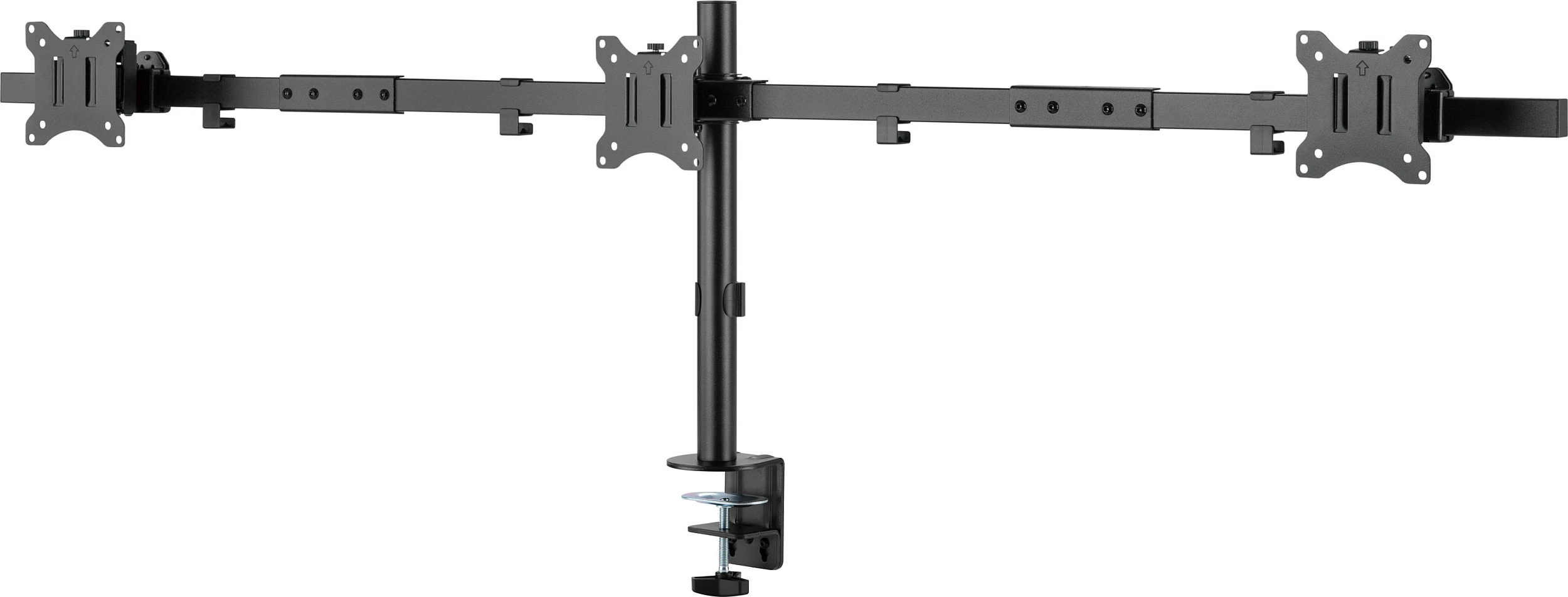Mbajtëse tavoline për 3 monitorë EQUIP 3TFT 17"-32", VESA 75x75/100x100, 360°, 7kg/monitor, e zezë
