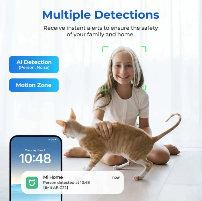 Kamerë sigurie Wi‑Fi për brenda IMILAB C22 (CMSXJ60A_W) 3K/5MP, 360° pan/115° tilt, zoom 6x, e bardhë