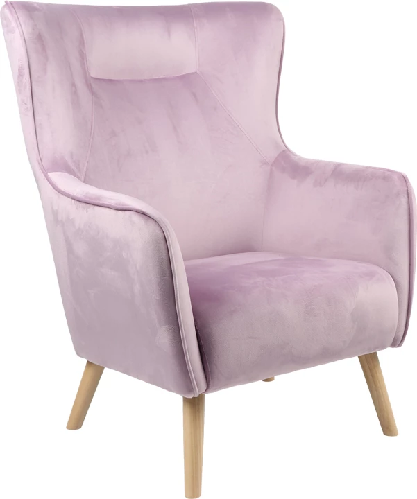 Karrige e rehatshme, pëlhurë kadife, ngjyrë molle të kalbur, këmbë natyrale, 72x89x105cm