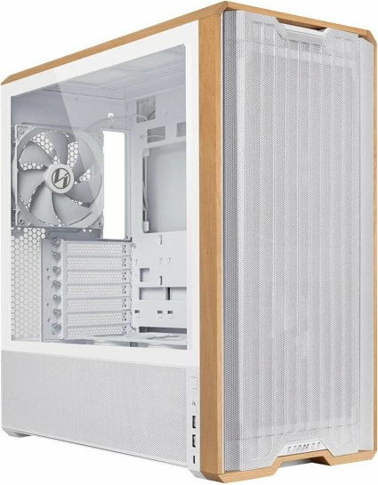 Kasë Lian Li LANCOOL 217 LAN217W midi tower ATX/e-ATX me xham të kalitur dhe panel mesh, e bardhë