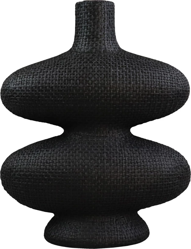 Vazo dekorative Randi, polirezine, e zezë, 32x15x39cm