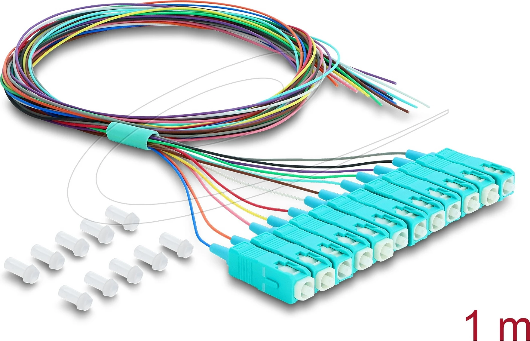 Kabllo optike DeLOCK, 12x SC-UPC mashkull në 12x skaj i hapur, 1 m, blu