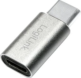 Adapter LogiLink USB 2.0 Type-C në Micro-USB, 480 Mbps, 15W, argjend