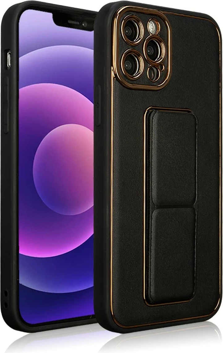 Mbështjellës Hurtel New Kickstand Case për iPhone 13 Pro, me qëndrim, e zezë
