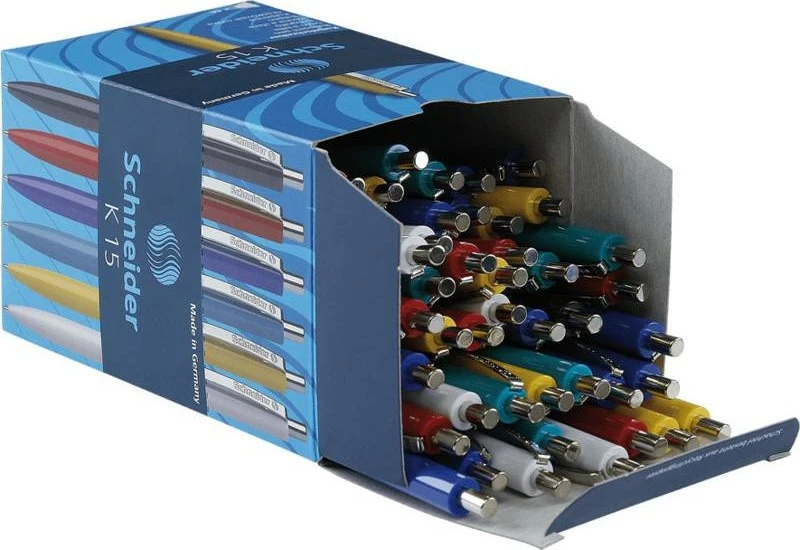 Stilolaps Schneider K 15, metal, rimbushës, ngjyrë blu, multikolor