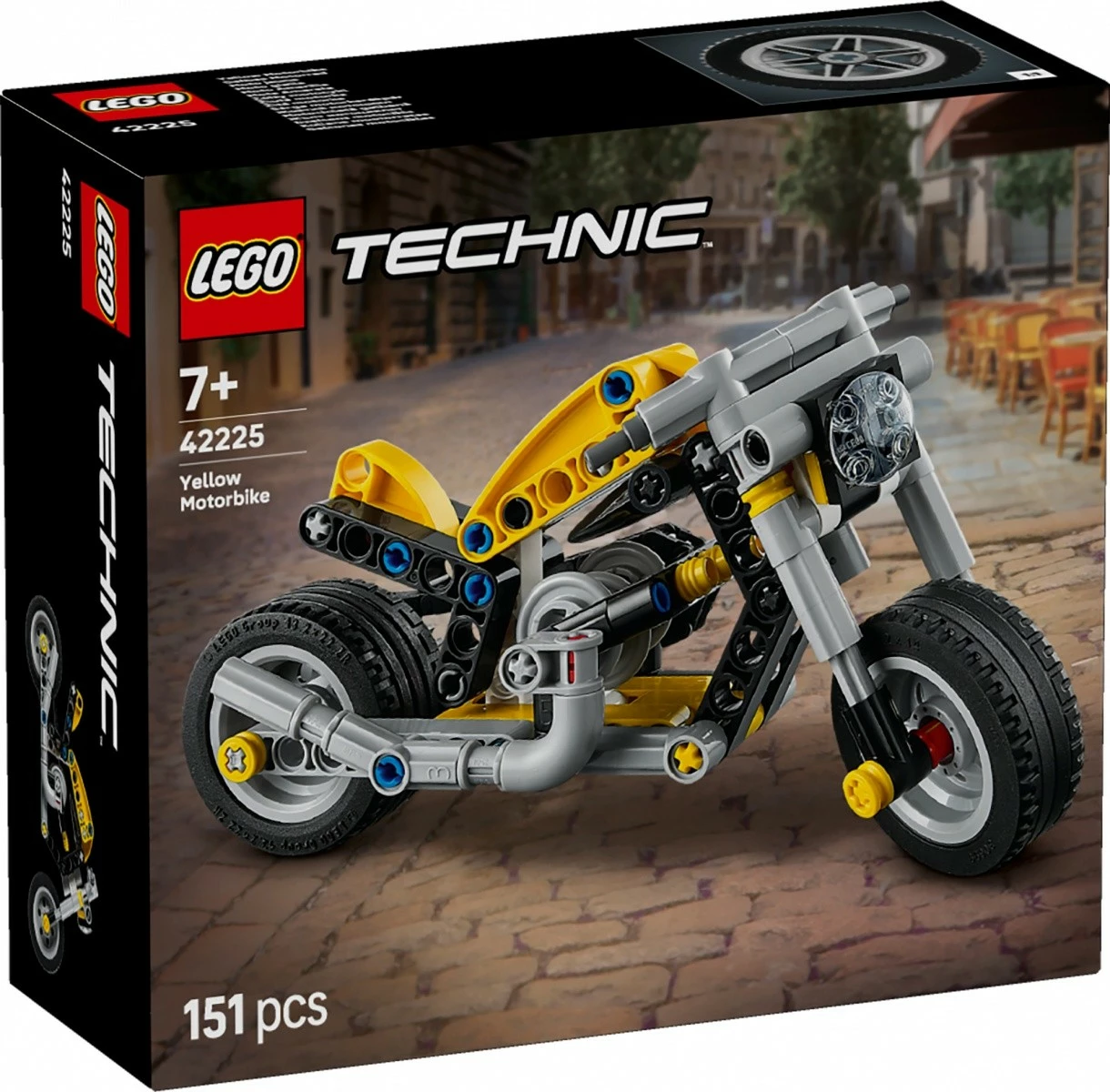 Set ndërtimi LEGO Technic 42225 Yellow Motorcycle, 151 pjesë, 7+, e verdhë