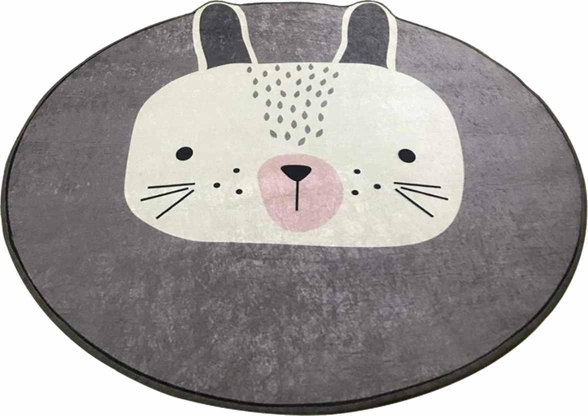 Qilim i rrumbullakët për fëmijë, dizajn Bunny, shumëngjyrësh, 100 cm