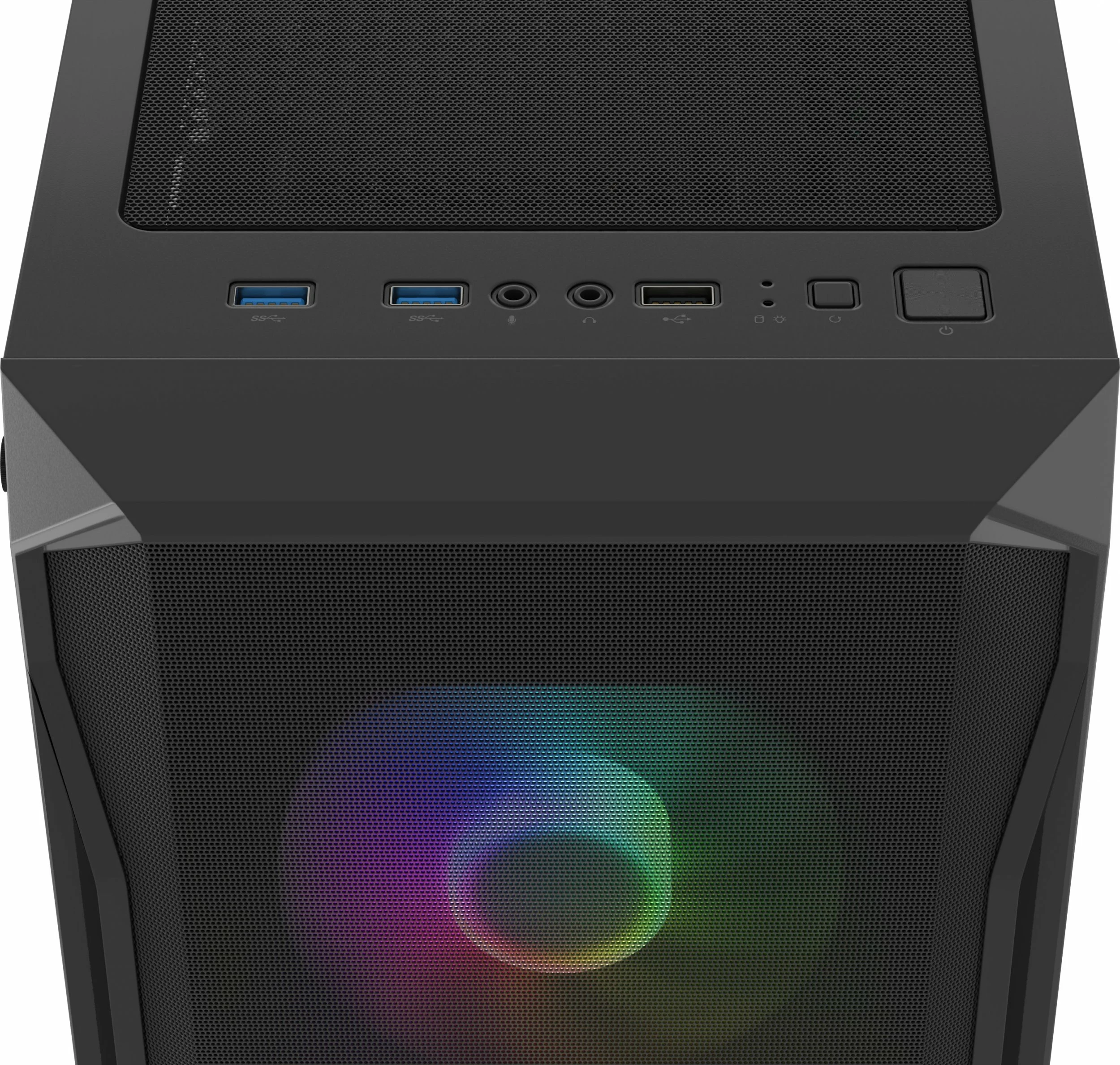 Kasë Fury Shobo SH4F RGB (NFO-2154) Midi Tower, ATX/µATX/Mini-ITX, 4x120mm RGB fan, tempered glass, e zezë