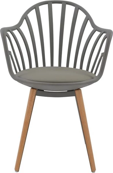 Karrige ngrënieje FH8049.10 Anais gri me këmbë druri 60x61x85,5 cm, set prej 4 copësh