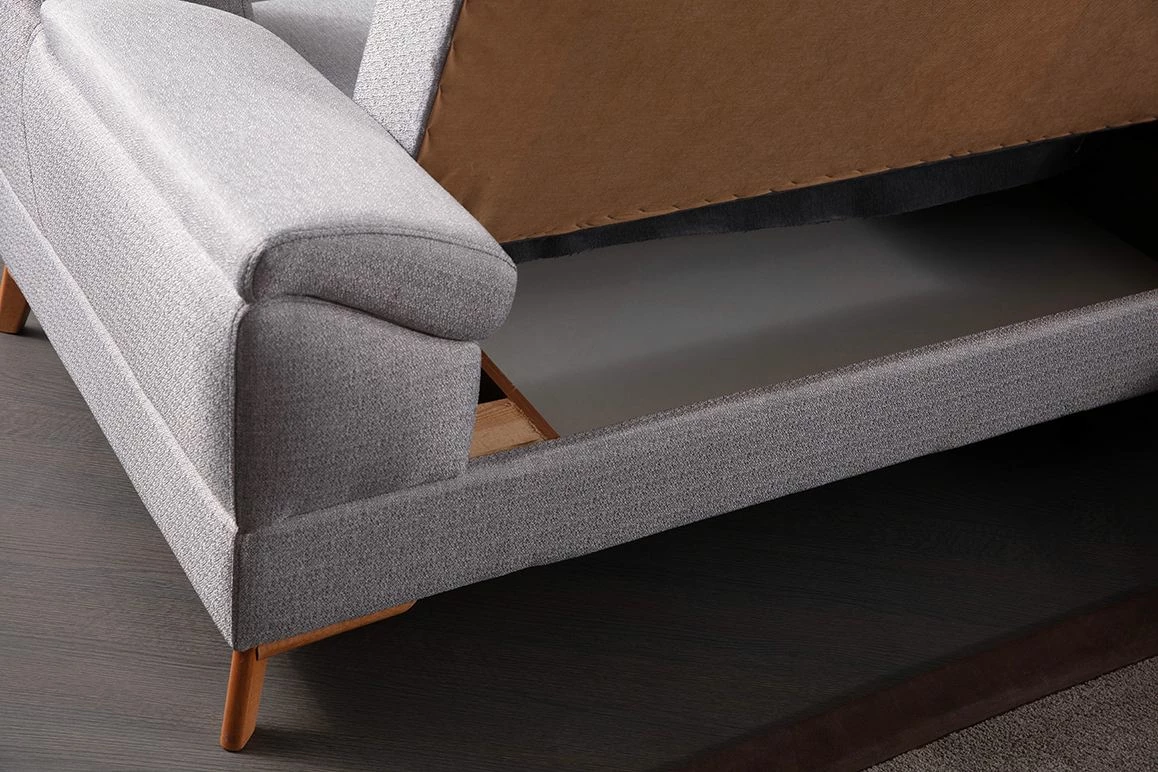 Kënd divan-krevat Atelier del Sofa, ngjyrë gri, (L2 + Chl djathtas)