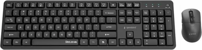 Tastierë dhe mi wireless Gembird Silent Key Pro Business, të zeza, set