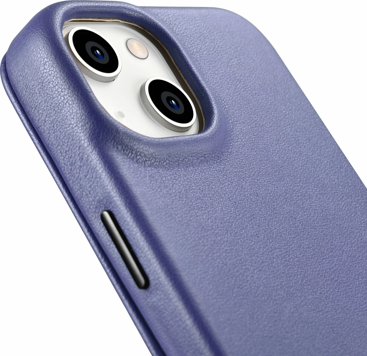 Mbështjellës lëkure iCarer CE Premium Folio për iPhone 14 Plus, MagSafe, Vjollcë e lehtë