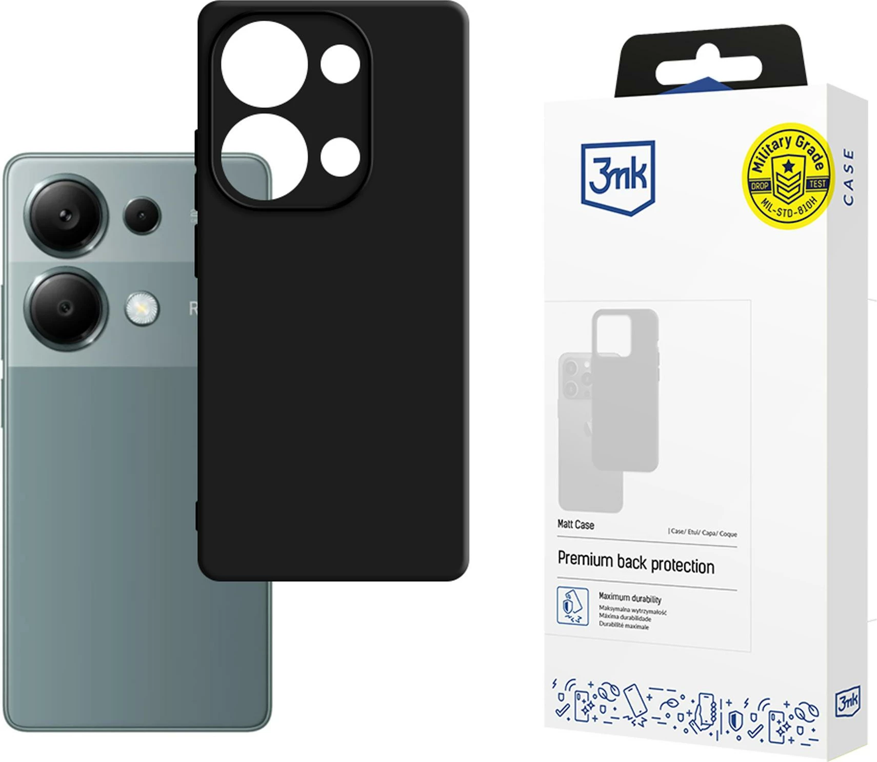 Mbështjellës 3mk Matt Case për Xiaomi Redmi Note 13 Pro, zi