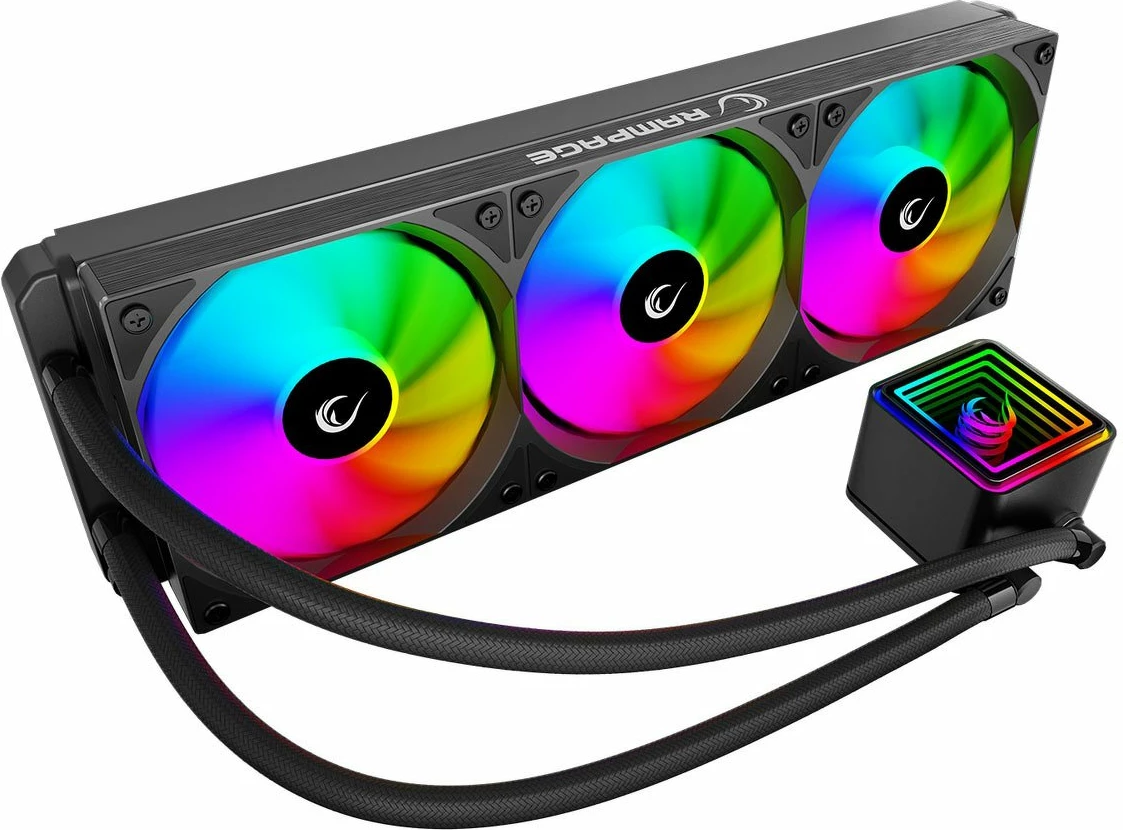 Ftohës uji AIO Rampage INFINITE V360 360mm, 3x120mm ARGB, i zi