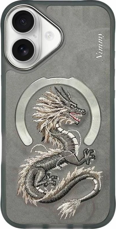 Kapak telefoni Nimmy Dragon MagSafe iPhone 16, gri