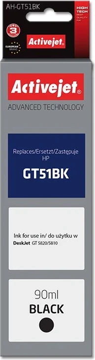 Ngjyrë për printer Activejet AH-GT51Bk ink, 90 ml, e zezë