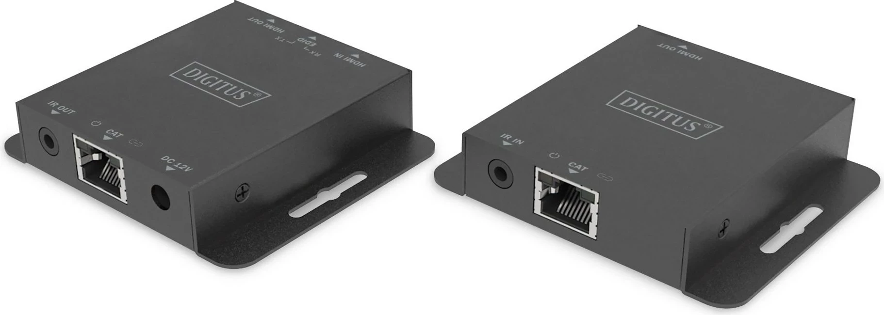 Set zgjerues sinjali HDMI DIGITUS DS-55519, 70m, 4K, 2 copë, i zi