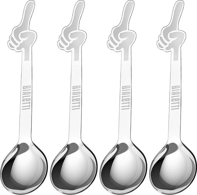 Set lugë kafeje Bialetti Perfetto Moka 4 copë, çelik inox