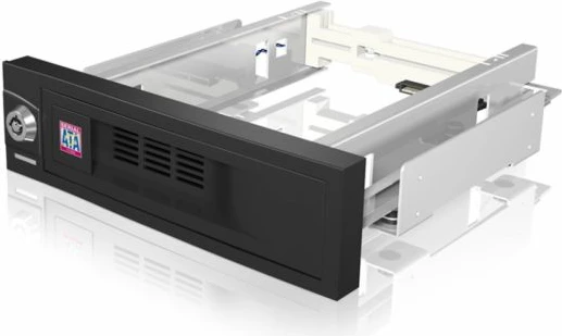 Enclosure interne për HDD 3.5\" SATA, ICYBOX IB-168SK-B, për bay 5.25\", Hot Swap, SATA 6 Gbit/s, e zezë, set me çelës & vida