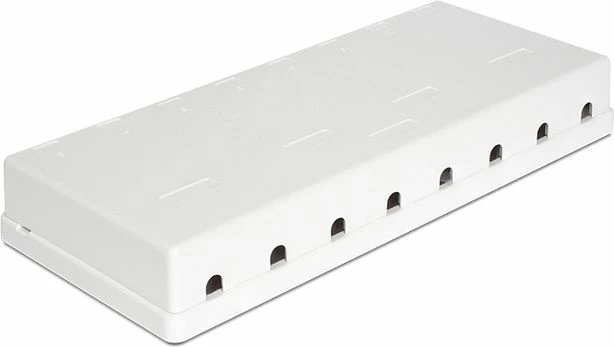 Kuti montimi në mur për module Keystone Delock 86209, 8 porta, e bardhë