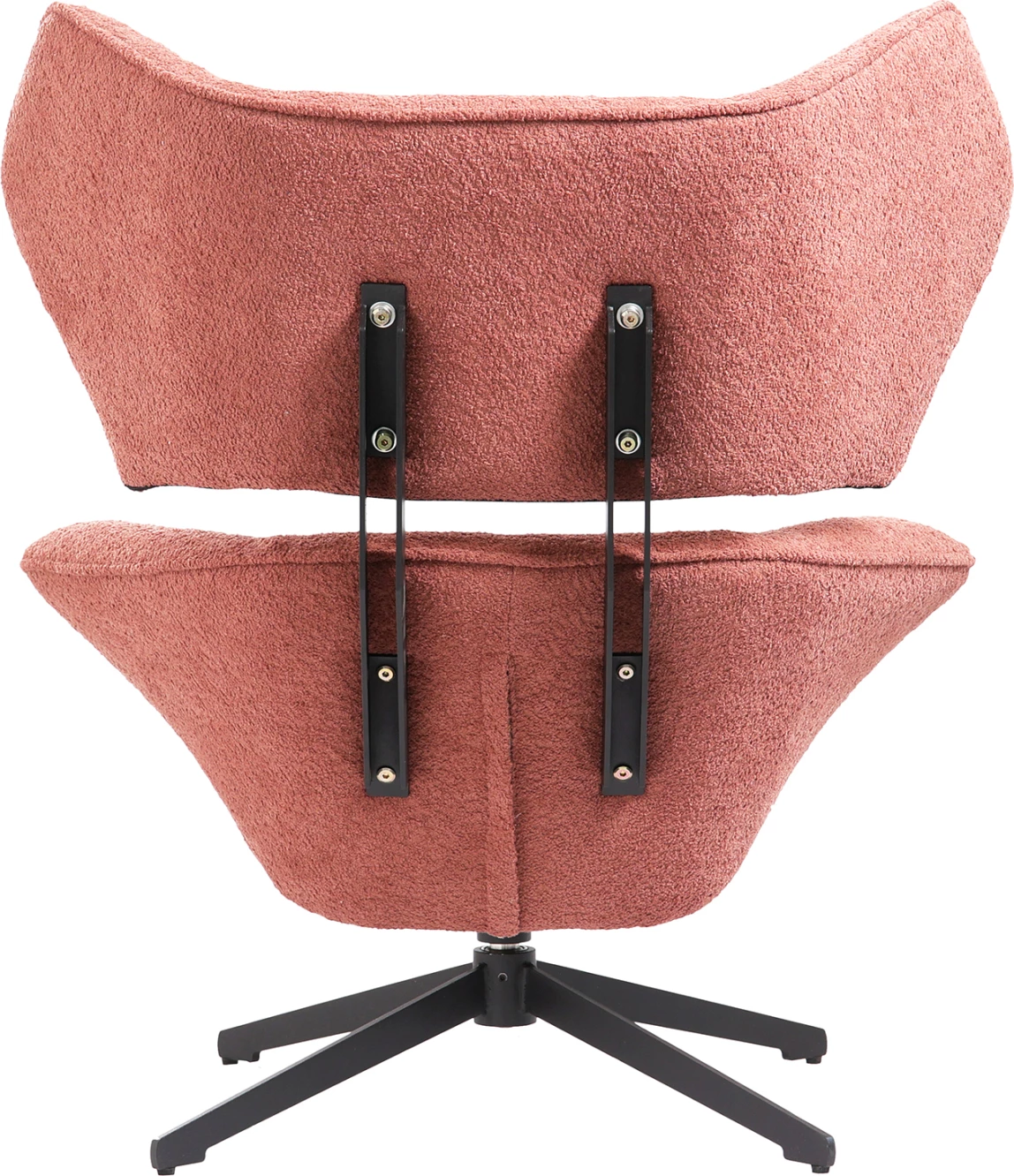 Karrige rrotulluese BRYLL FH9597.02, ngjyrë rozë boucle-bazë metalike e zezë, 86x90x97H cm