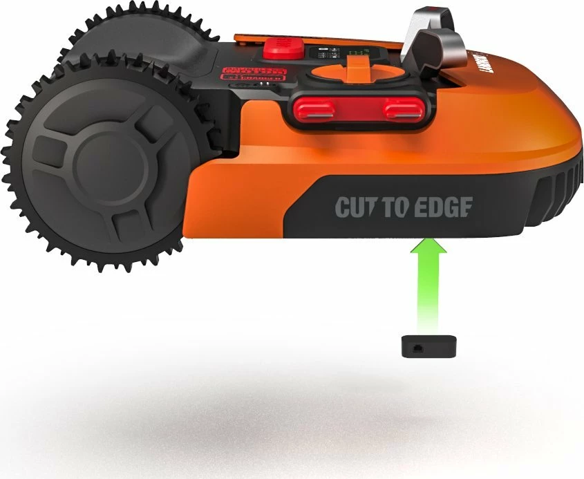 Robot kositës bari Worx Landroid L2000 WR155E 2000 m², bateri 5Ah, Wi‑Fi, portokalli/zi
