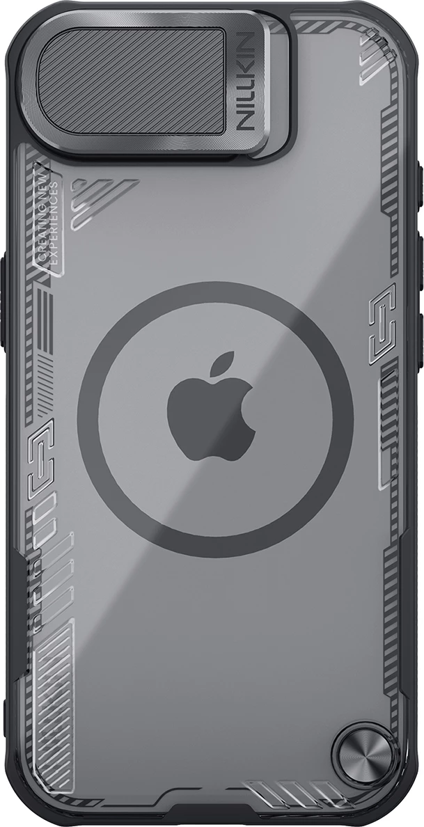 Mbështjellës Nillkin Iceblade Prop Magnetic për iPhone 16e, me kapak kamere dhe stand, i zi