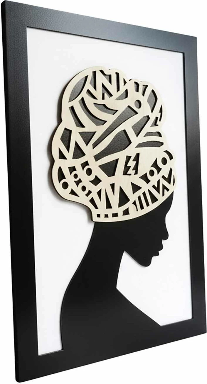 Pikturë dekorative me kornizë MDF, Wallity, Charm, e zezë dhe e bardhë, 47.5x68cm