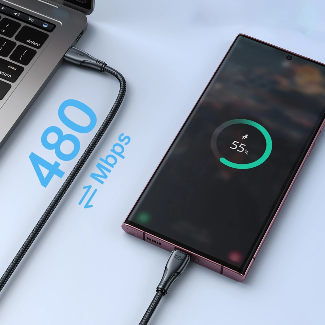 Kabllo USB-C në USB-C, Joyroom, S-A11 Surpass, 60W PD, 0.25 m, USB 2.0 480 Mbps, e zezë