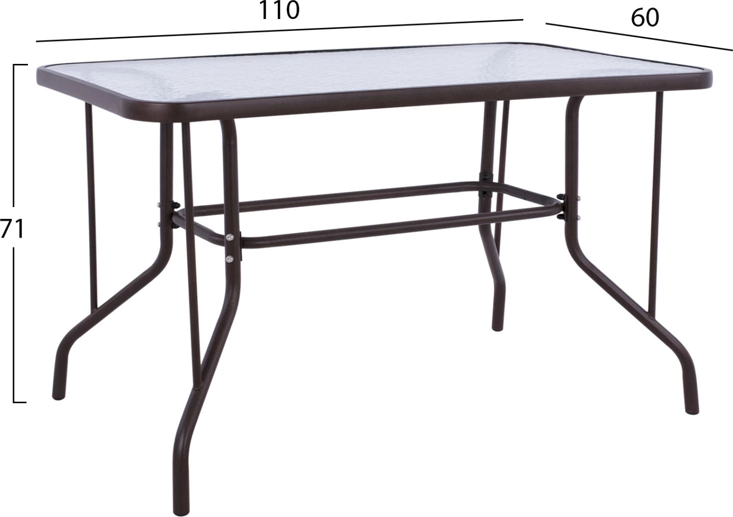 Set kopshti tavolinë ADAM & karrige të palosshme, 5 pjesë, të kafta