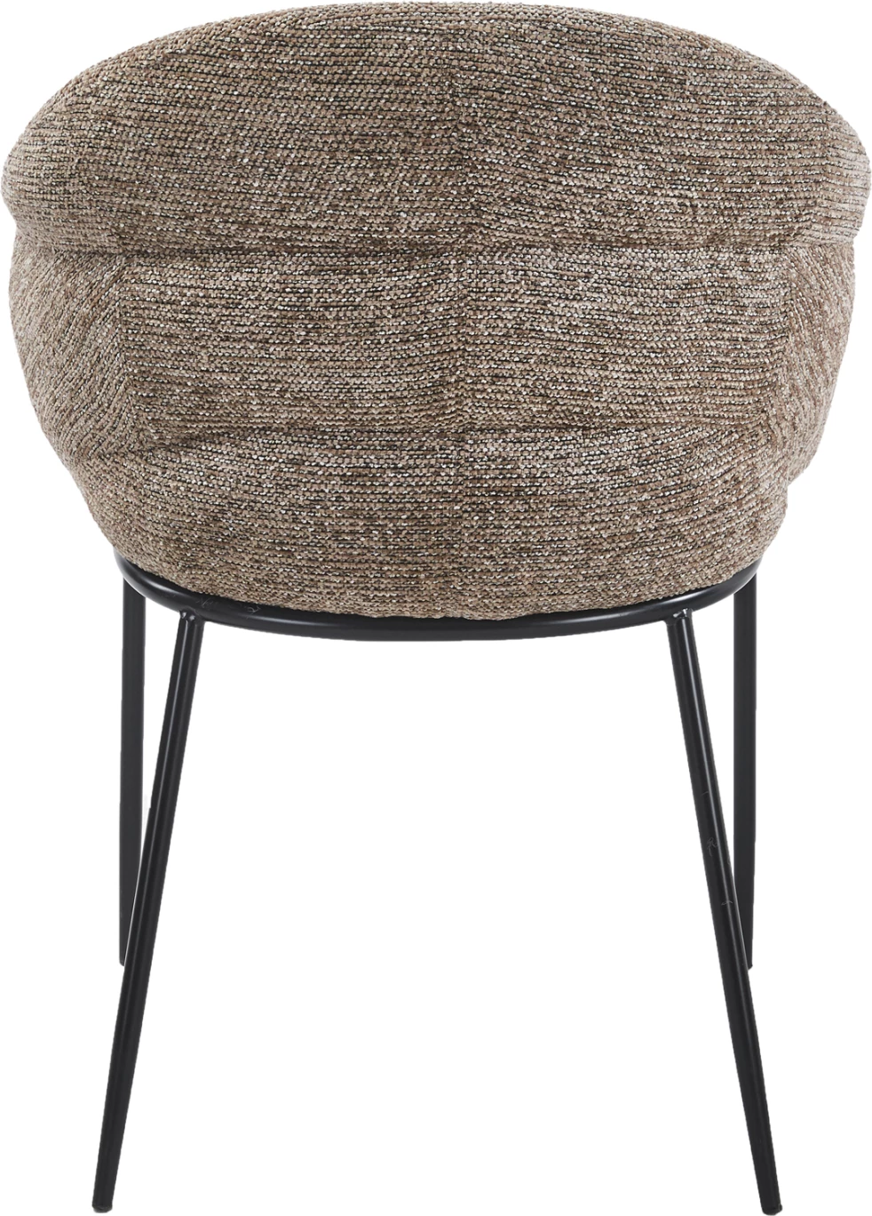 Karrige ngrënie DRENNY, set prej 2 copë, material taupe, këmbë metalike të zeza, 62x62x87cm