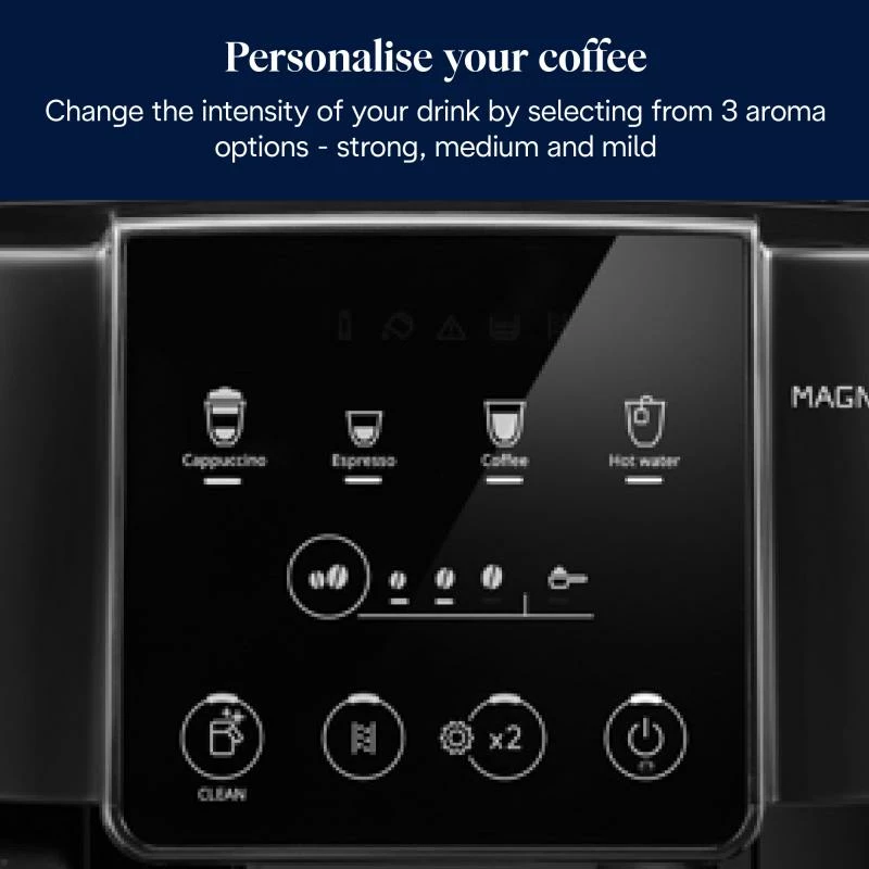 Makinë kafeje plotësisht automatike, De'Longhi Magnifica Start ECAM 220.60.B, 15 bar, depozitë uji 1.7–2.1 L, për kokrra kafeje, e zezë