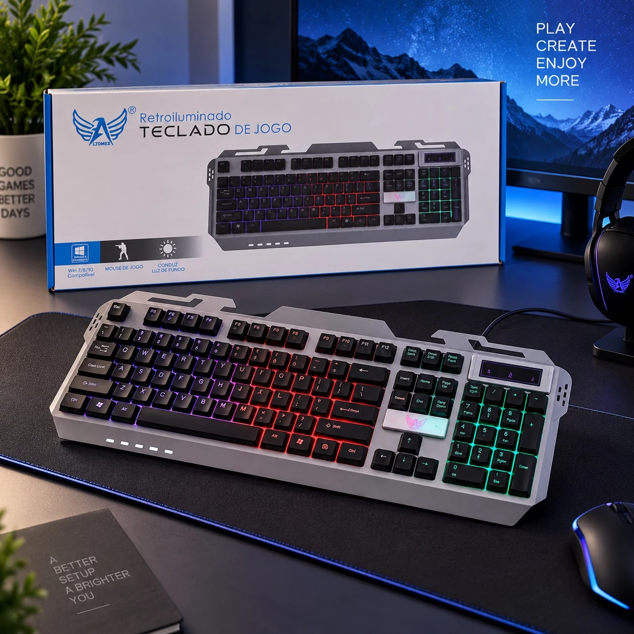 Tastierë Gaming me Ndriçim Shumëngjyrësh dhe Bllok Numerik