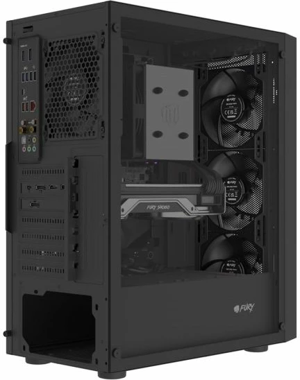 Kuti kompjuteri FURY SHOBO SH8F midi tower me dritare, e zezë